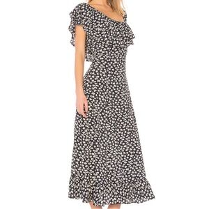 Ganni Roseburg Crepe Dress in Total Eclipse